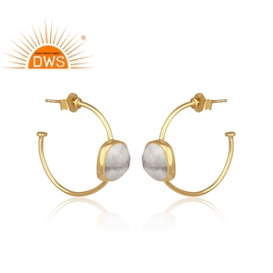 ต่างหูอัญมณี howlite ธรรมชาติชุบทอง18K ขายดีที่สุดเครื่องประดับที่กำหนดเองสำหรับผู้หญิงของขวัญสำหรับเธอ - Product Image 2