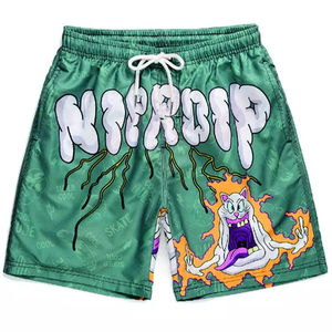 กางเกงขาสั้นผู้ชายแฟชั่น2024โพลีเอสเตอร์สำหรับฤดูร้อนกางเกงเล่นยิมผ้าฝ้ายพิมพ์ลายแบบลำลองสำหรับผู้ชาย - Product Image 6