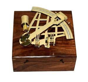 Adiba – Sextant 5 pouces en laiton avec boîtier en bois dur avec boîte en bois pour bateau marin, accessoires pour magasins - Product Image 2