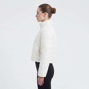 Veste d'hiver pour femme avec logo personnalisé, en duvet de canard, avec capuche, imperméable, style doudoune - Product Image 3