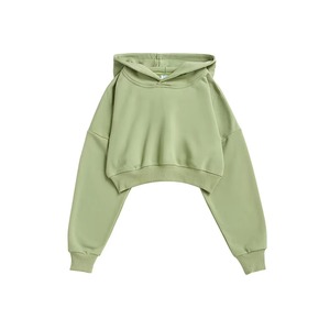 Sudadera Corta con Capucha de Alta Calidad para Mujer, Logotipo Personalizado OEM, Ropa Casual de Calle, Sudadera Deportiva Transpirable, Ecológica, con Estampado Lavado al Ácido - Product Image 4