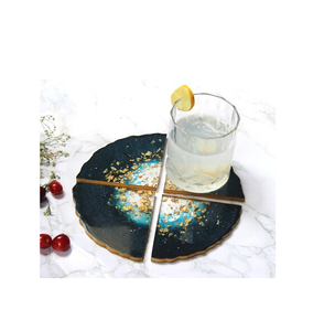Sous-verre en résine personnalisé, couleur personnalisée, design moderne, excellente qualité, design à bordure dorée, écologique, réutilisable, taille personnalisée - Product Image 6