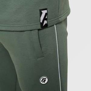 Sweat-shirt en tissu molletonné vert français avec fermeture éclair, logo personnalisé, patchwork brodé 3D, impression sérigraphique, poids lourd, taille XL - Product Image 5