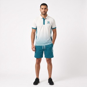 <b>Men's</b> Pickleball Polo and <b>Shorts</b> Set Polyester Sublimated Pockets Embroidered Custom Logo OEM Wholesale - Product Image 1