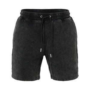 กางเกงขาสั้นผ้าซักแบบเป็นกรดสำหรับสุภาพบุรุษกางเกงขาสั้นลำลองมีเชือกผูกเอวกางเกงขาสั้นสำหรับฤดูร้อนติดโลโก้ได้ตามต้องการ - Product Image 1