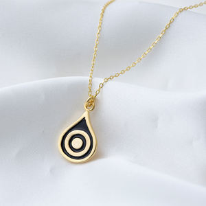 สร้อยคอดีไซน์เสน่ห์เคลือบสีดำแบบตุรกีทำด้วยมือเครื่องประดับเงินสเตอร์ลิงสำหรับ925 - Product Image 4