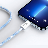 60W TYPE-C à TYPE-C 3M 1101226 BLEU Cuivre pur USB Tipo C Câble de charge rapide 6A/60W/3A emballé dans une boîte