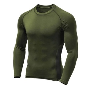 Conjunto de 2 Piezas de Ropa Deportiva para Hombre, Camiseta de Compresión para Gimnasio, Fitness, Yoga, Pantalones, Leggings Transpirables, Sin Costuras, Diseño Sólido, Capa Base - Product Image 3