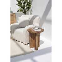 Haldor Table d'appoint ronde contemporaine en bois pieds croisés pour le salon, la chambre à coucher ou l'hôtel Mobilier de maison