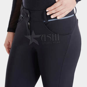 Culotte d'équitation en silicone à siège complet noire de haute qualité Leggings équestres prêts à expédier bas quantité minimale de commande - Product Image 4