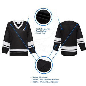 Meilleure vente Maillot de hockey sur glace respirant et durable pour hommes Nom de l'équipe personnalisable Différentes couleurs Vêtements d'équipe pour adultes OEM - Product Image 3