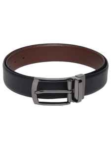Ceinture de robe formelle pour hommes de qualité supérieure réversible Design noir et marron avec boucle en alliage poli Matériau en peau de vache - Product Image 4