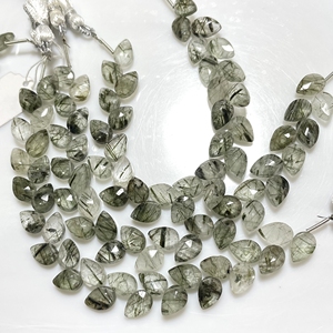 ลูกแพร์เหลี่ยมเพชรพลอยสีเขียวลูกปัด briolette รูปใบไม้สำหรับเครื่องประดับขายส่ง - Product Image 1