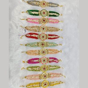 New Arrival Designer Pearl Bead Bracelets with Moti Pattern & Multi-Pattern Work for Women & Girls, Indian Wedding Party Jewelry - Product Image 5