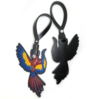 Étiquette de bagage en cuir PU taille de forme personnalisée impression de logo animal mignon en creux