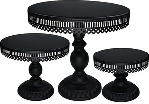 Soporte de Metal de un solo nivel para servir pasteles, soporte de Metal redondeado para Tartas, acabado chapado en oro, para magdalenas - Product Image 3