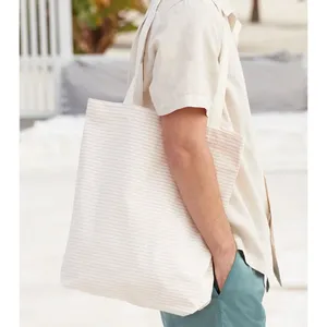 Borsa Shopper in Cotone Organico a Righe, Sostenibile, per Promozioni e Merchandising - Product Image 2