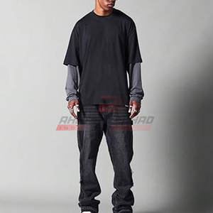 เสื้อยืดผ้าฝ้ายสองชั้นแขนสั้นสำหรับผู้ชายเสื้อยืดผ้าฝ้าย100% สองชั้นออกแบบได้ตามต้องการ - Product Image 6