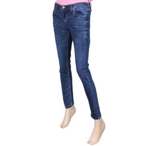 Pantalon en jean pour femme - Bleu foncé - Product Image 4
