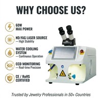 Soudeuse laser pour bijoux Riselaser Premium 60W avec mode pulsé pour la soudure de précision de l'or et de l'argent dans une atelier professionnel