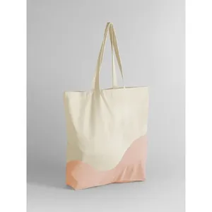 Bolsa de Compras de Algodón Orgánico con Estampado de Ondas, Bolsa de Compras Sostenible - Product Image 3