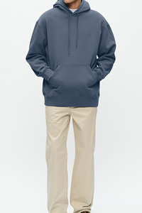 Sweat à capuche vierge à manches longues pour hommes 100% coton doux avec logo personnalisé et broderie au prix de gros - Product Image 5