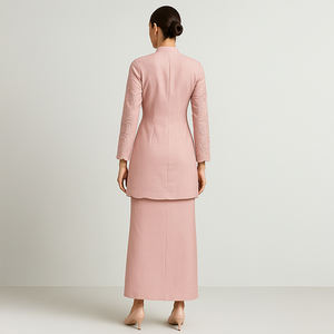 Ensemble Baju Kurung de style moderne vêtements musulmans traditionnels deux pièces - Product Image 4