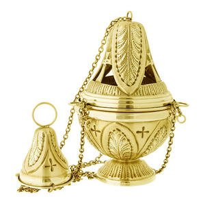 Incensario Ortodoxo Antiguo Dorado con Cadena, Quemador de Incienso Grande para Iglesia, para Ceremonias Religiosas, Decoración de Altar - Product Image 5