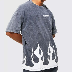 Camisetas de manga corta de alta calidad para hombre, camisetas con lavado ácido, Impresión de logotipo personalizado, camisetas con lavado ácido para hombre - Product Image 3