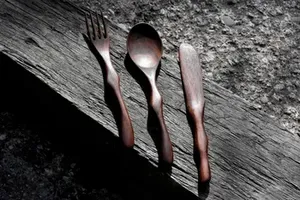 Ensemble de couverts en bois pour restaurant avec ensemble poli de 3 couverts Ensemble de vaisselle d'hôtel Vaisselle de dessert Cuisine Mariage Cuillère Meilleurs prix - Product Image 2