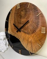 BLATANT EXPORTS BE Moderne Blaue Epoxidharz Runde Holzmaserung Wanduhr Einseitig Hängend Wohnzimmer Essen Obst Themen