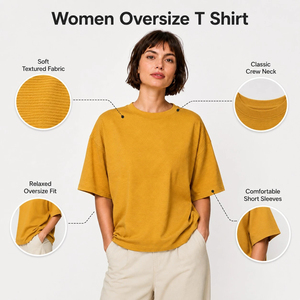 Camisetas Extra Grandes de Alta Calidad para Mujer con Tela Ligera, Corte Holgado, Textura Suave y Comodidad Transpirable - Product Image 6