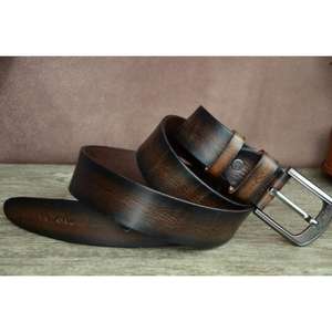 Custom Design Steel Buckle Real Buffalo Leather Belts Handicrafts Cheap Price Handmade Men's Formal Style <b>Gifts</b> - Product Image 5