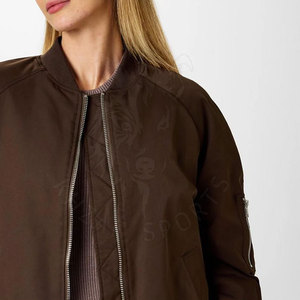 Casual <b>Women</b> Bomber <b>Jacket</b> With Ribbed Cuffs And Full Front Zip For Daily Wear <b>Women</b> Bomber <b>Jacket</b> - Product Image 6