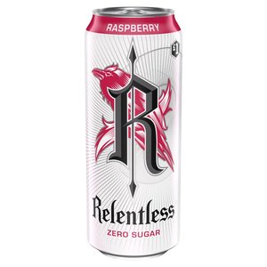 Boisson énergisante Relentless 500ml à la framboise, canette en aluminium, sans sucre, boisson gazeuse, emballage personnalisé avec logo - Product Image 1