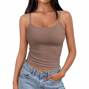 เสื้อกล้ามเอวสูงเปิดไหล่เดี่ยวสำหรับเด็กสาวเสื้อกล้ามเอวสูงเสื้อกล้ามสำหรับผู้หญิง - Product Image 1