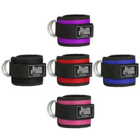 Sangle de cheville pour musculation avec anneau en D, sangle de cuisse et de jambe multi-usages pour poulie de gym, sangles en néoprène rembourrées en nylon, durables et de taille personnalisable