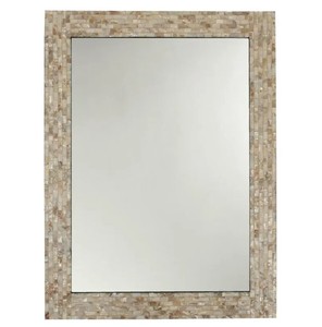 White and Red <b>Mirror</b> Frame Exclusive Quality Shape Wooden <b>Mirror</b> Frame With Mother of Pearl Work - Product Image 5