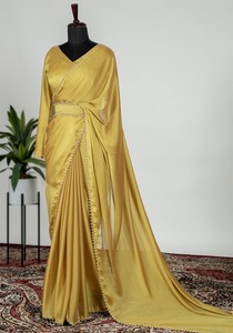 Rangoli-ropa festiva de fiesta para celebridades, Saree liso de seda con encaje de perlas, calidad de exportación, novedad de 2022 - Product Image 4