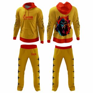 Combinaison de couleurs impressionnante, impression de logo, survêtement de sport pour homme, fabricant d'usine, jogging en molleton deux pièces et sweat-shirt - Product Image 1