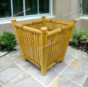 Cesta de flores de planta de mimbre de madera de ratán de Material Natural para maceta de flores cesta de flores grande macetas de Bambú - Product Image 4