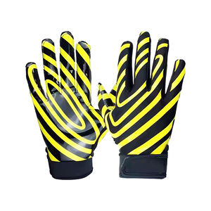 Gants de receveur en cuir véritable haute performance, impression par sublimation, couleurs et logo personnalisés, gants de football américain à doigts complets - Product Image 1