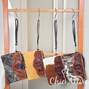 กระเป๋าคลัทช์หนังวัวแท้สำหรับผู้หญิงทำจากหนังวัวแท้ติดขน2025 - Product Image 1