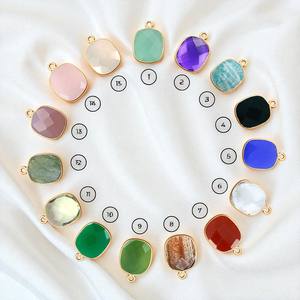 New Arrival Brass Octagon Shape Smoky Chalcedony Natural Bezel Setting Single Bail Children's DIY <b>Fashion</b> <b>Pendant</b> <b>Charms</b> - Product Image 2
