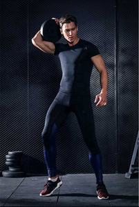 Vente en gros de vêtements de sport tricotés Pantalons de compression pour hommes avec poches Leggings respirants et secs Couche de base Entraînement Fitness Course à pied - Product Image 5