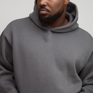 Sweat à capuche basique pour homme en coton 100% de haute qualité, 240 g/m², délavé, pour l'hiver, avec logo personnalisé imprimé, style streetwear, coupe oversize - Product Image 4