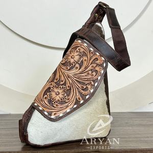 Hand <b>Tooled</b> <b>Leather</b> Hiking Daypack Bags for Women Small Cowhide Crossbody Shoulder Bags Genuine <b>Leather</b> Casual Phone Chest Bags - Product Image 1