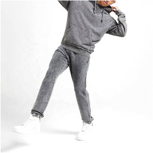 Costumes personnalisables en polaire délavée à l'acide pour hommes ensembles pour hommes sweat à capuche en coton sérigraphie logo survêtement à lavage à l'acide - Product Image 1