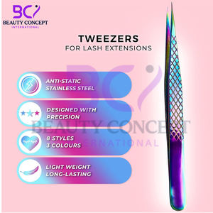 Highland Quality Best Seller Pince à épiler multicolore antidérapante pour les volumes de cils en acier inoxydable - Product Image 3