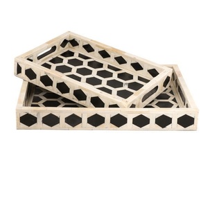 Best Quality <b>Food</b> Server Set of 3 Rounded Tray Home Hotel Restaurant Dinner Table Decoration Serving Trays - Product Image 2